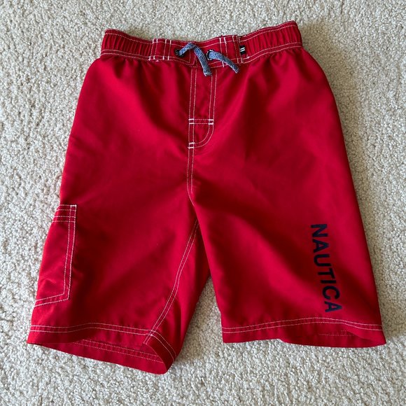 Nautica Boys Medium Red Bathing Suit - Picture 1 of 7